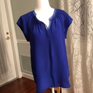 NWT cobalt blue Daniel Rainn cap-sleeved blouse